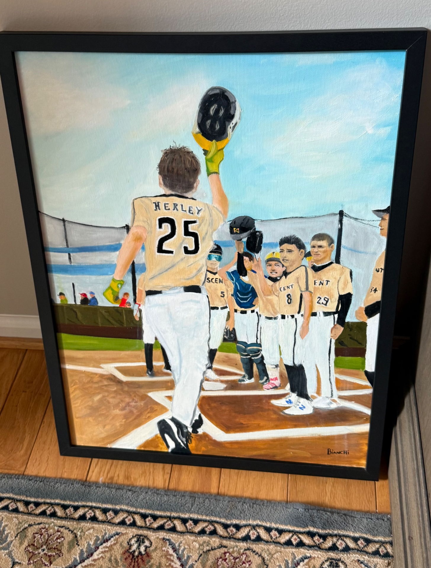 The Winning Swing, Oil on canvas, framed, 2024