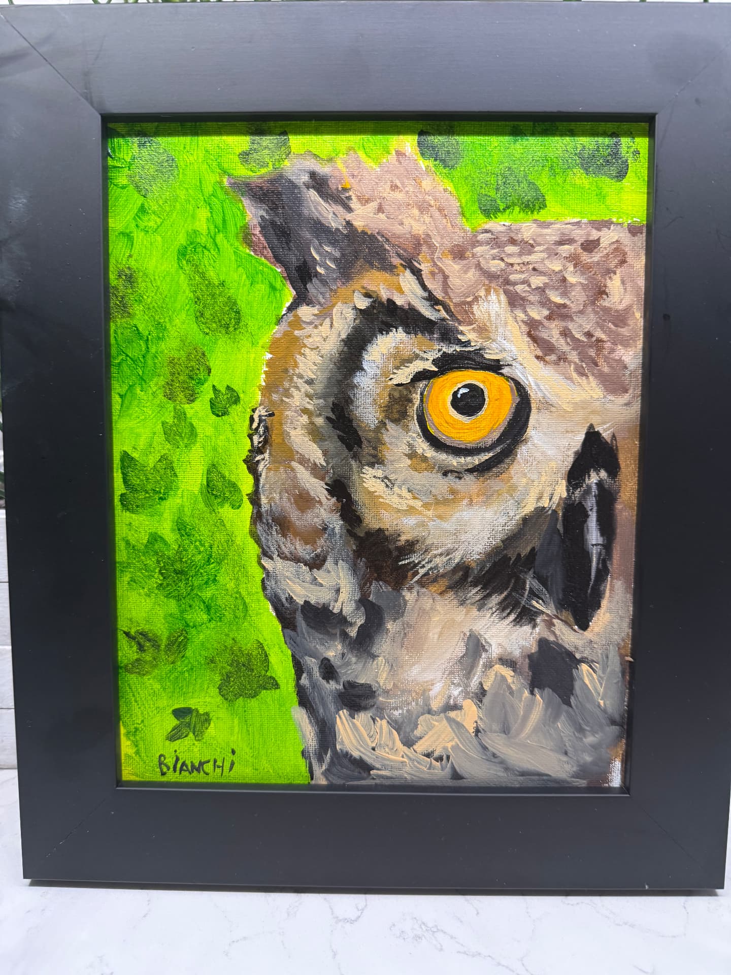 Owl, Acrylic on board, 2024