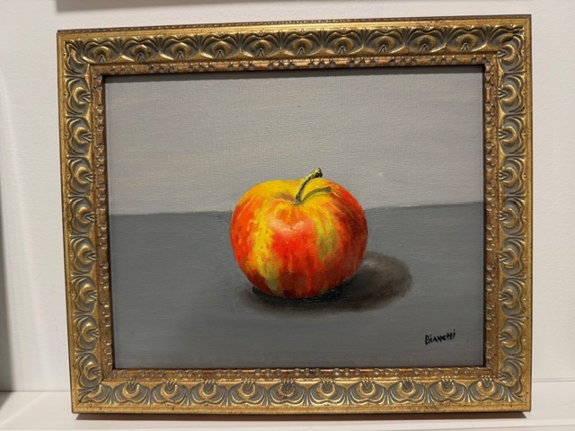 Apple, Single, Oil on panel, framed, 2024