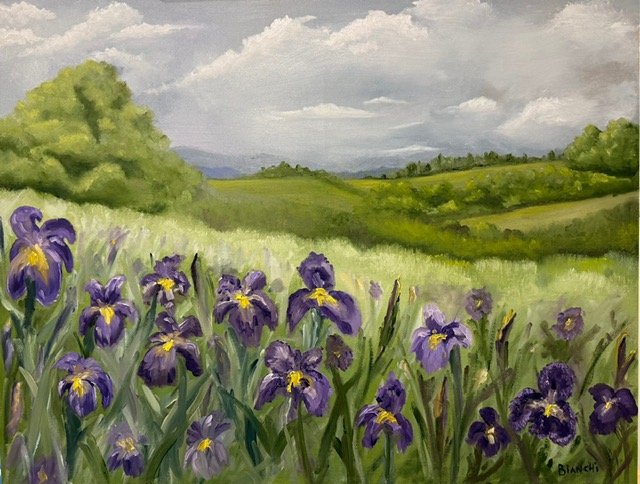 Irises in the Valley, Oil on canvas, 2024