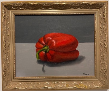Red Pepper, Oil on canvas, framed, 2024