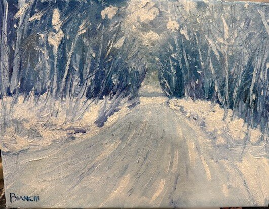 Snowy Road, Oil on canvas, 2024