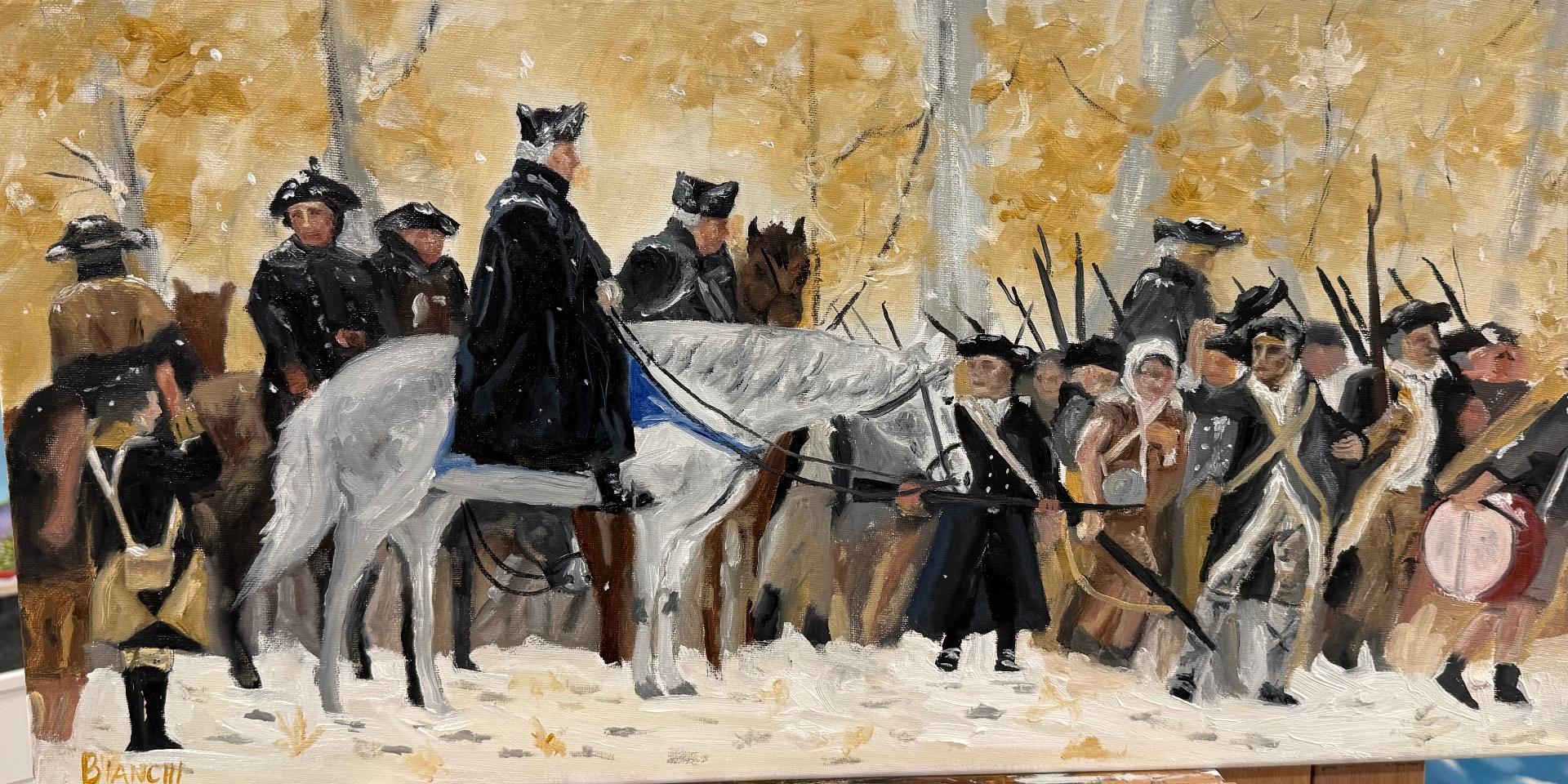 March to Valley Forge, Oil on canvas, 2024